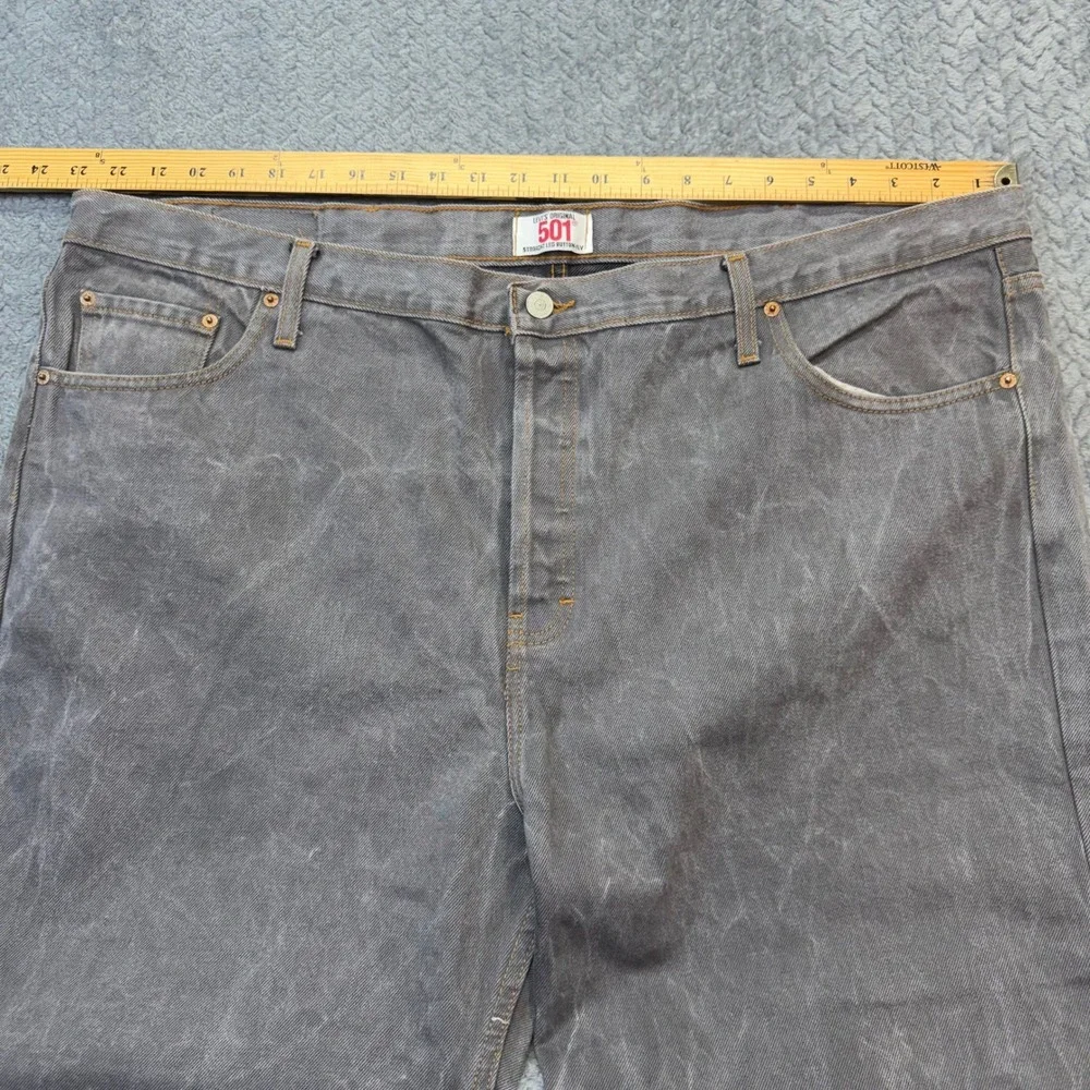 Levi's 501 Jeans Mens 46x23 Straight Wide Leg Grey Cotton Button Fly Vintage 00s